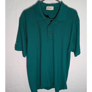 Vintage BellSouth Classic Polo Shirt L Teal Golf Made USA Combed Cotton Mens
